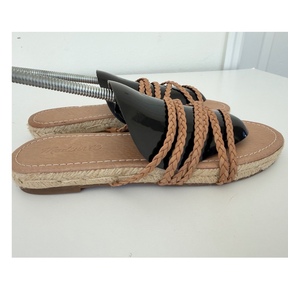 Madewell The Braided Boardwalk Espadrille Slide Sandals English Saddle MD777 8 - Picture 9 of 16